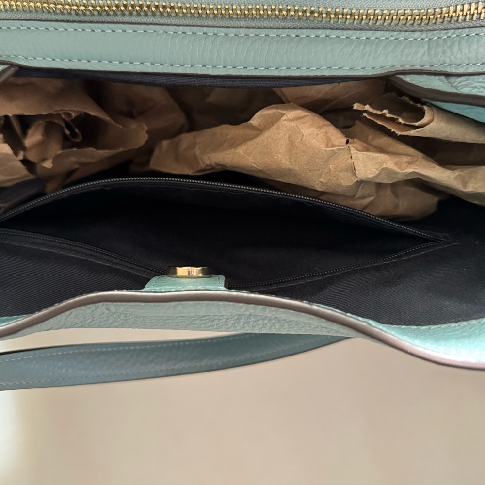 Coach Kristy Shoulder Bag Blue Textured Pebble Leather $478 - Picture 14 of 15